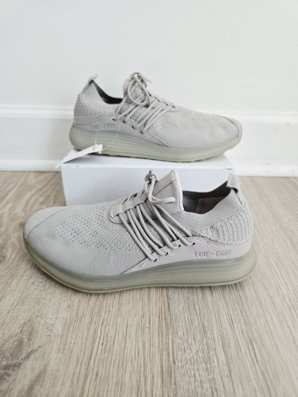 Lane Eight Trainer AD 1 Grey Womens Sneakers Shoes 9 Athletic Athleisure Knit